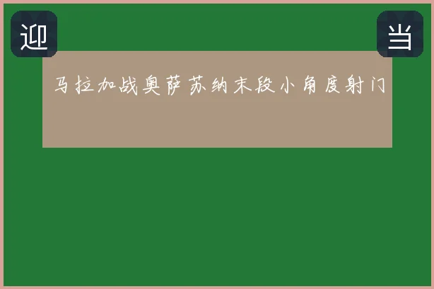 马拉加战奥萨苏纳末段小角度射门